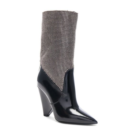 Saint Laurent YSL "Niki" 85 Chainmail Boots (NWB!) - Picture 1 of 8